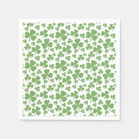 Serviette En Papier Motif Shamrock Vert mignon (Devant)