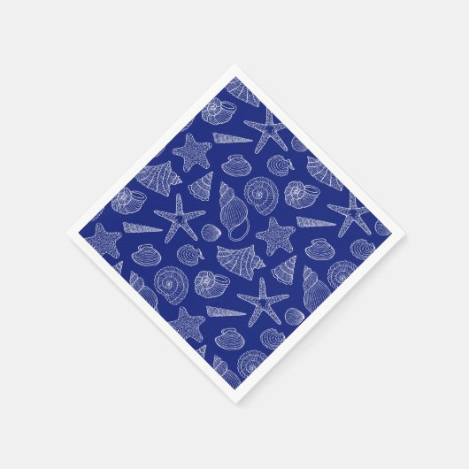 Serviette En Papier Motif Shell bleu clair (Coin)