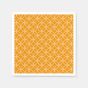 Serviette En Papier Motif Shippô Orange et blanc