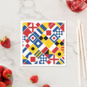 Serviette En Papier Motif Signal nautique (En situation)