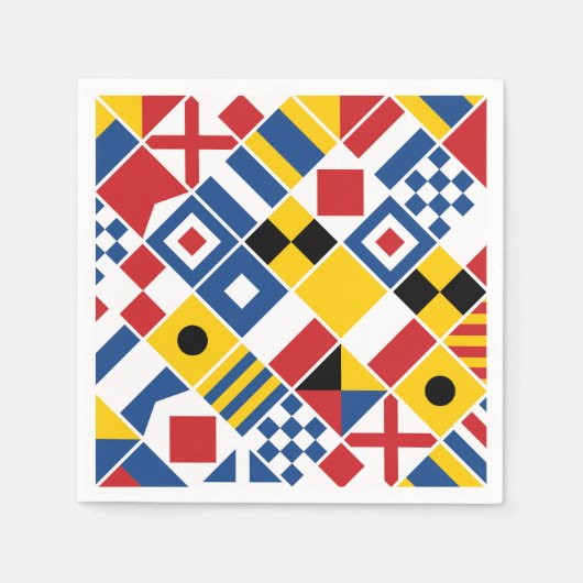 Serviette En Papier Motif Signal nautique (Devant)