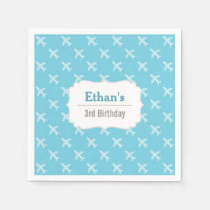 Serviette En Papier Motif Silhouette d'Avion Fête d'Anniversaire