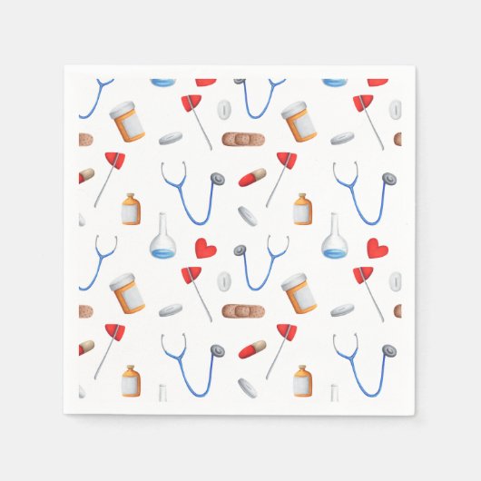 Serviette En Papier Motif simple d'équipement médical d'infirmière de (Devant)