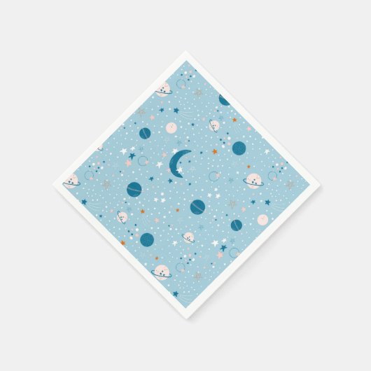 Serviette En Papier Motif Sky & Space bleu (Coin)