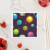 Serviette En Papier Motif spatial (En situation)