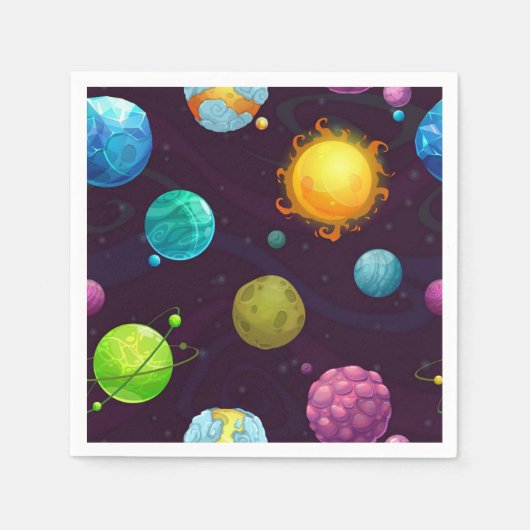 Serviette En Papier Motif spatial (Devant)