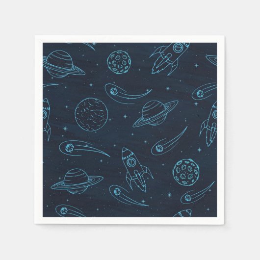 Serviette En Papier Motif spatial (Devant)