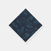 Serviette En Papier Motif spatial (Coin)