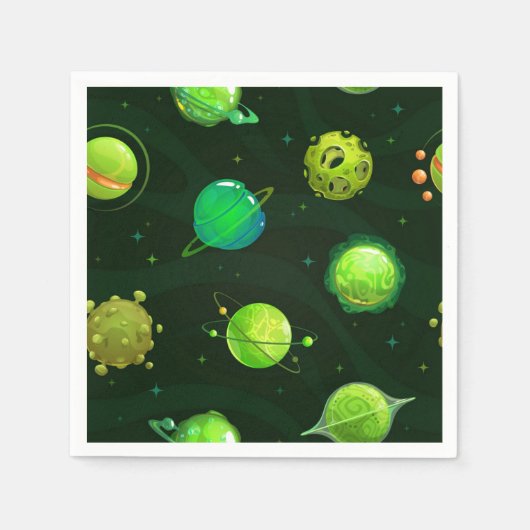 Serviette En Papier Motif spatial (Devant)