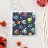 Serviette En Papier Motif spatial (En situation)