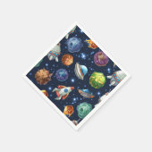 Serviette En Papier Motif spatial (Coin)
