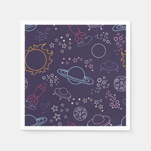 Serviette En Papier Motif spatial (Devant)