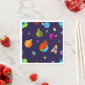 Serviette En Papier Motif spatial (En situation)