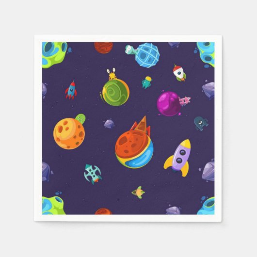 Serviette En Papier Motif spatial (Devant)