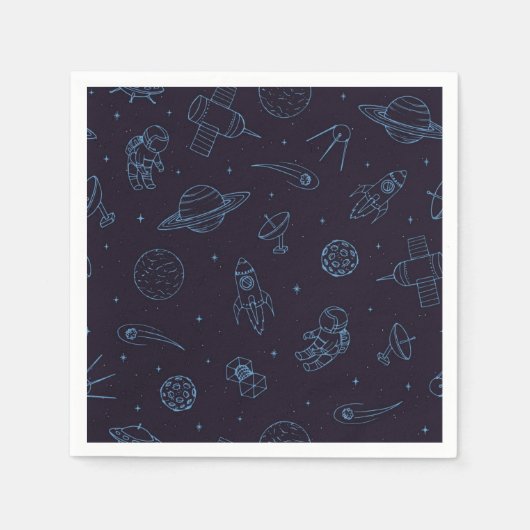Serviette En Papier Motif spatial (Devant)