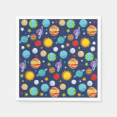 Serviette En Papier Motif spatial, Planètes, Étoiles, Cosmos, Galaxie (Devant)