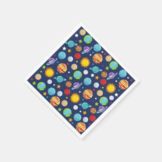 Serviette En Papier Motif spatial, Planètes, Étoiles, Cosmos, Galaxie (Coin)