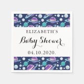 Serviette En Papier Motif spatial, Planètes, Étoiles, Galaxie, Baby sh (Devant)