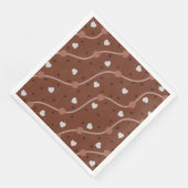 Serviette En Papier Motif Specké au coeur de chocolat foncé (Coin)