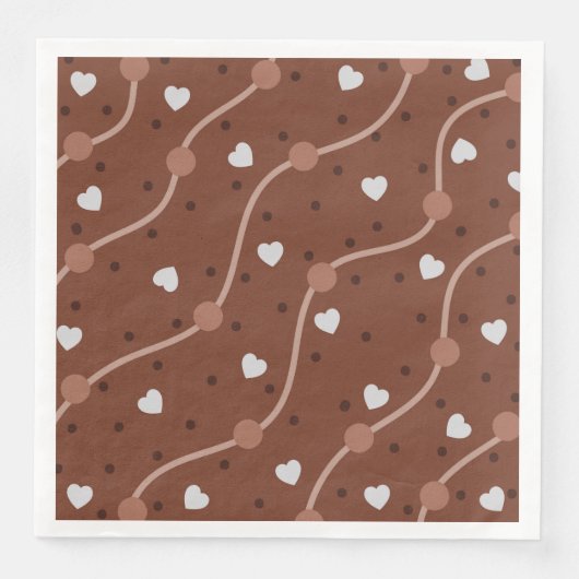 Serviette En Papier Motif Specké au coeur de chocolat foncé (Devant)
