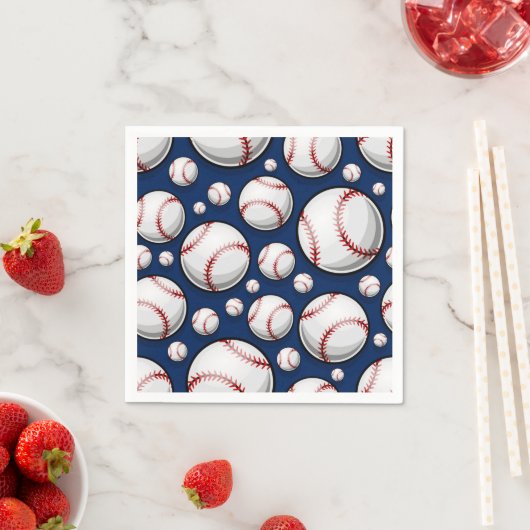 Serviette En Papier Motif sportif de baseball (En situation)