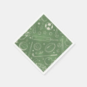 Serviette En Papier Motif sportif vert (Coin)