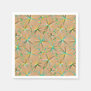 Serviette En Papier Motif Spoutnik Du Milieu Du Siècle, Taupe Tan