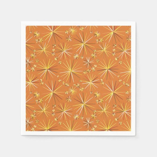 Serviette En Papier Motif Spoutnik du milieu du siècle, Terracotta (Devant)