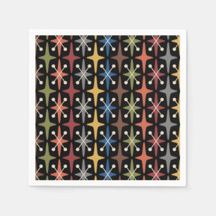 Serviette En Papier Motif Starburst moderne du milieu du siècle