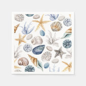 Serviette En Papier Motif Starfish Et Seashell (Devant)