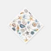 Serviette En Papier Motif Starfish Et Seashell (Coin)