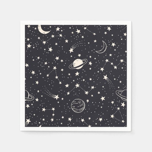 Serviette En Papier Motif Stars & Planètes (Devant)