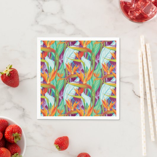 Serviette En Papier Motif Strelitzia (En situation)
