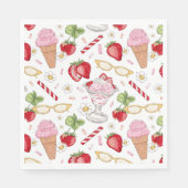 Serviette En Papier Motif Sundae fraise (Devant)