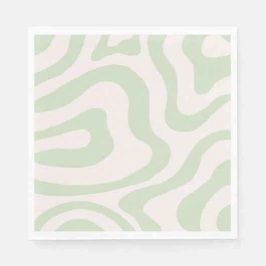 Serviette En Papier Motif Super à bande verte Sage Green (Devant)
