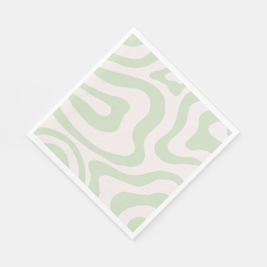 Serviette En Papier Motif Super à bande verte Sage Green (Coin)