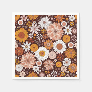 Serviette En Papier Motif super Retro Flower Garden