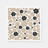 Serviette En Papier Motif tendance en Taupe, noir et blanc (Devant)