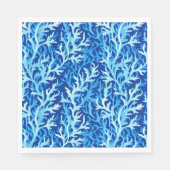 Serviette En Papier Motif textile du littoral d'algues bleues (Devant)