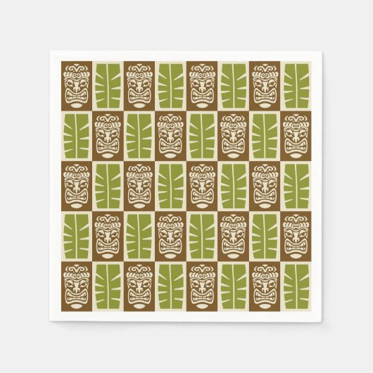 Serviette En Papier Motif Tiki (Devant)