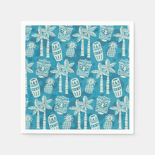 Serviette En Papier Motif Tiki moderne du milieu du siècle rétro (Devant)