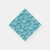 Serviette En Papier Motif Tiki moderne du milieu du siècle rétro (Coin)