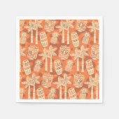 Serviette En Papier Motif Tiki moderne du milieu du siècle rétro (Devant)