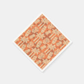 Serviette En Papier Motif Tiki moderne du milieu du siècle rétro (Coin)