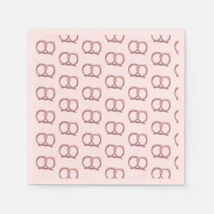 Serviette En Papier Motif torsadé de bretzel salé Fushia Fête