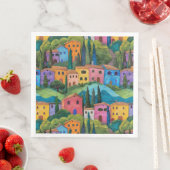 Serviette En Papier Motif Toscane moderne (En situation)