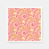 Serviette En Papier Motif tourbillon fractal, corail, pêche (Devant)