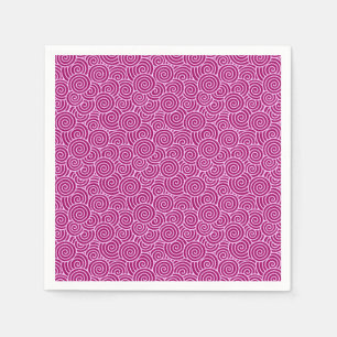 Serviette En Papier Motif tourbillon japonais - bordeaux et rose pâle