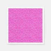 Serviette En Papier Motif tourbillon japonais - fuchsia rose et blanc (Devant)