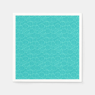 Serviette En Papier Motif tourbillon japonais - turquoise et aqua